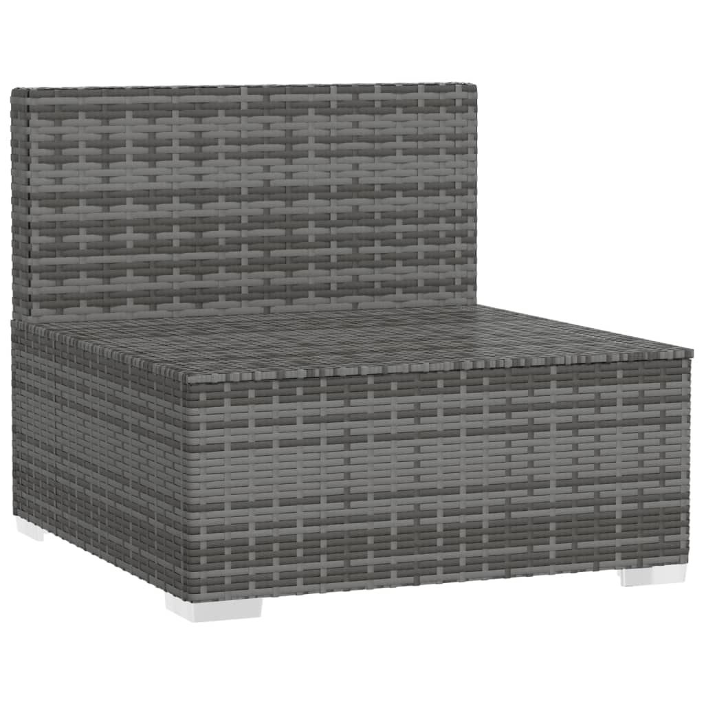 Met Kussens Poly Rattan Grijs en antraciet Driezitsbank