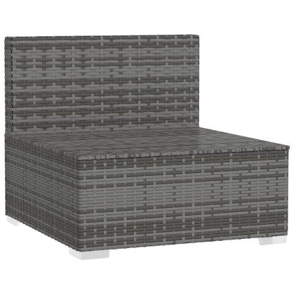 Met Kussens Poly Rattan Grijs en antraciet Driezitsbank