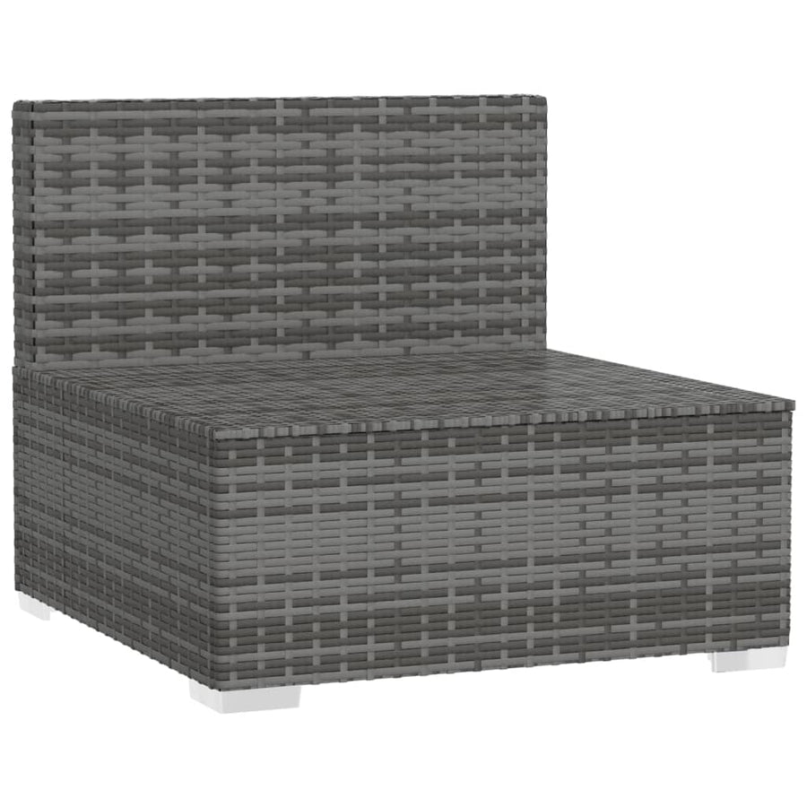 Met Kussens Poly Rattan Grijs en antraciet Driezitsbank