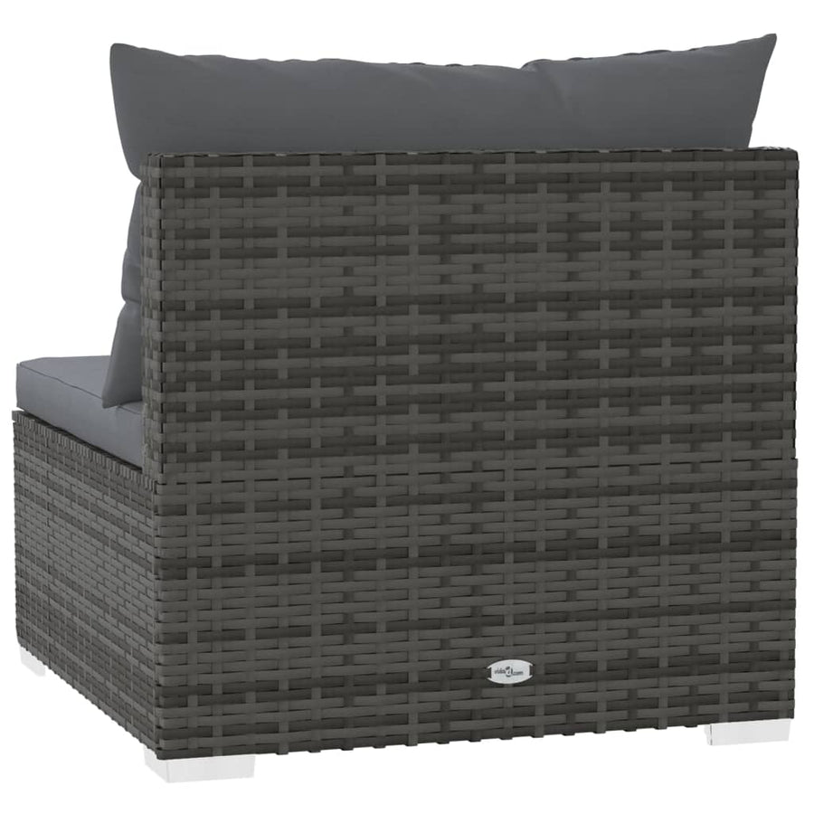 Met Kussens Poly Rattan Grijs en antraciet Driezitsbank
