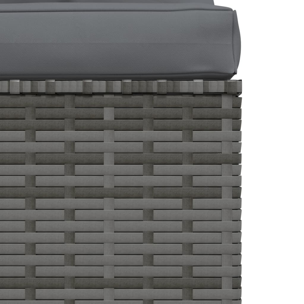 4-delige Loungeset met kussens poly rattan grijs