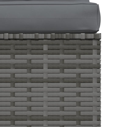 4-delige Loungeset met kussens poly rattan grijs