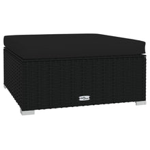 Met Kussen 70X70X30 Cm Poly Rattan Zwart