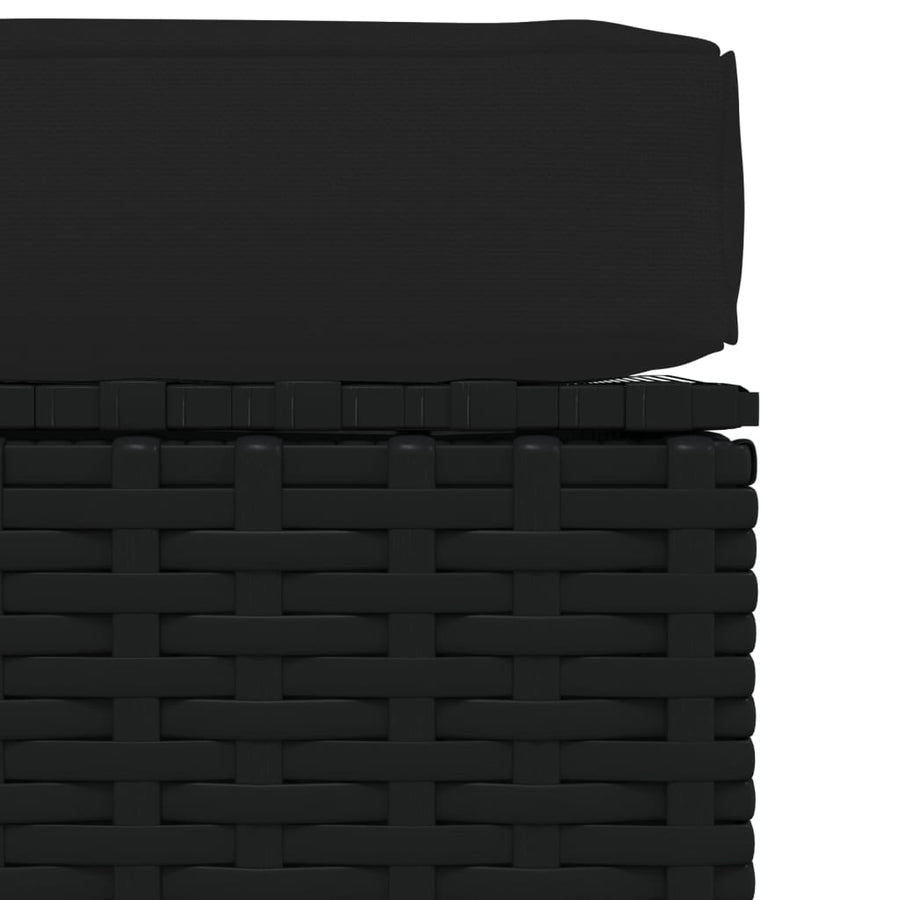 Met Kussen 70X70X30 Cm Poly Rattan Zwart