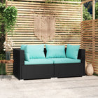 Tweezitsbank poly rattan 140x70x60,5 cm zwart