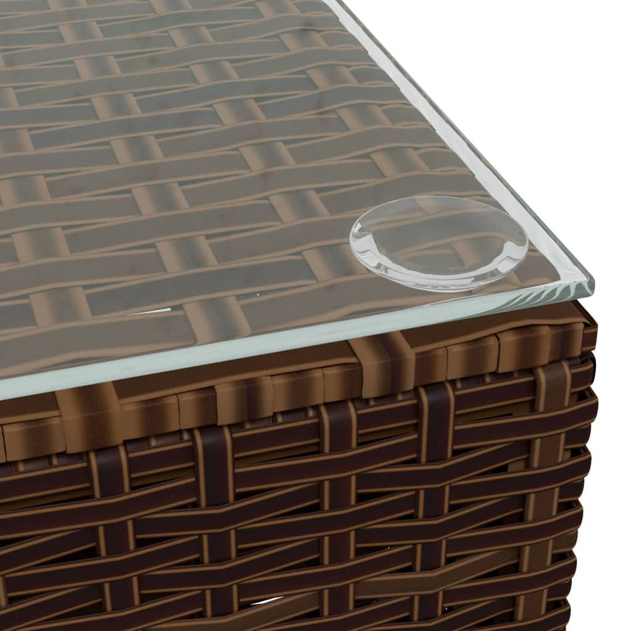 4-Delige Loungeset Met Kussens Poly Rattan Bruin En Kaneelrood 1