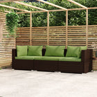 Modulaire bank 3-zits poly rattan bruin