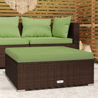 Voetenbank tuin 70x70x30 cm poly rattan bruin