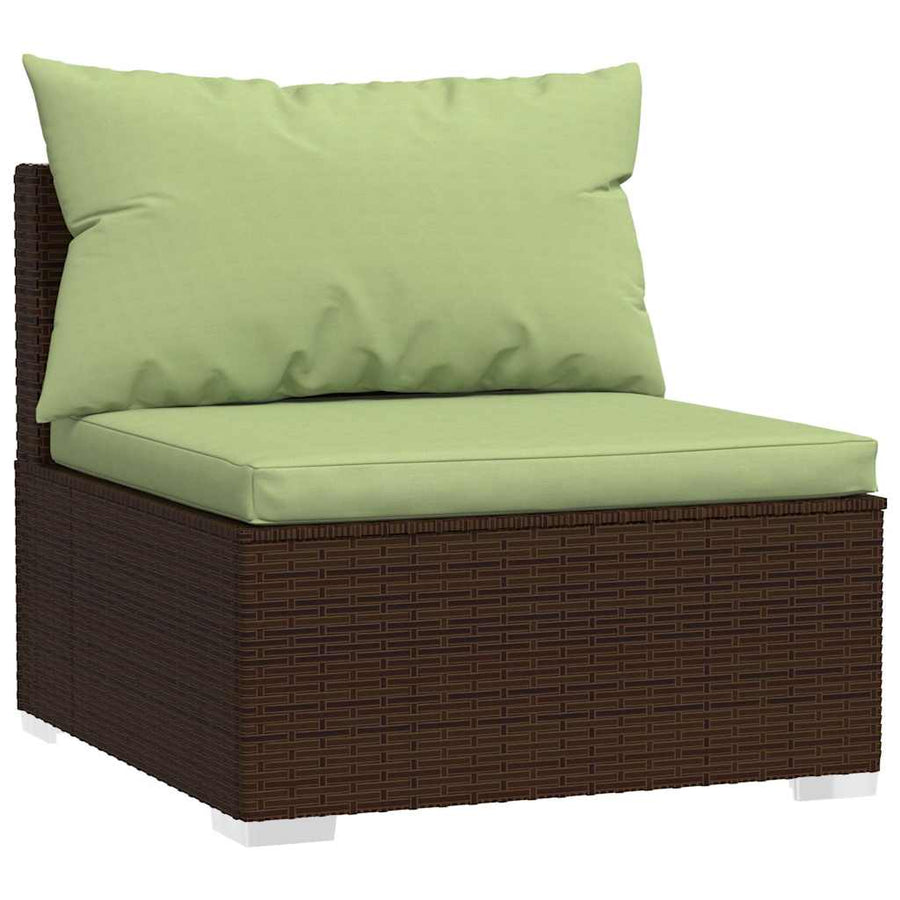 Tuinmiddenbank Met Kussens Poly Rattan 1
