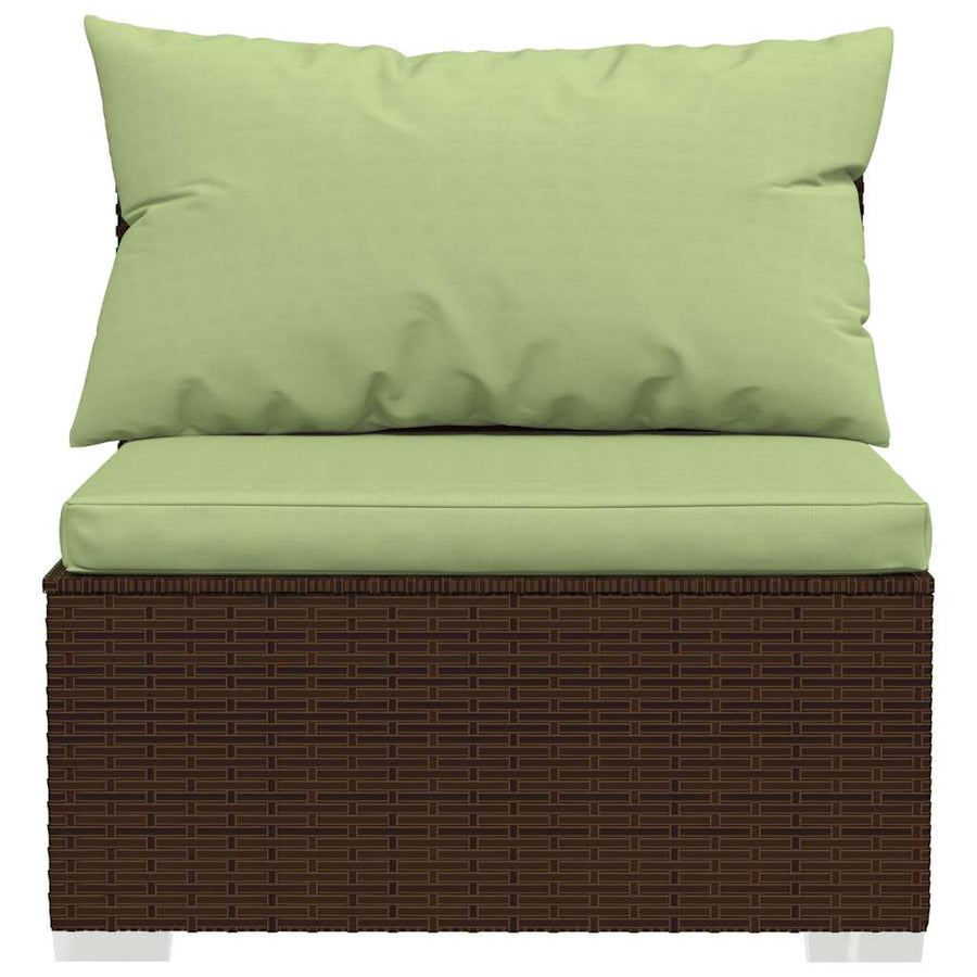 Tuinmiddenbank Met Kussens Poly Rattan 1