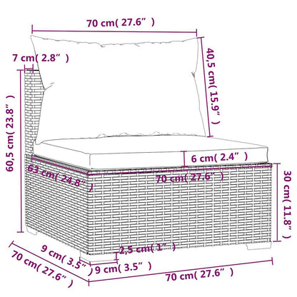 Tuinmiddenbank Met Kussens Poly Rattan 1