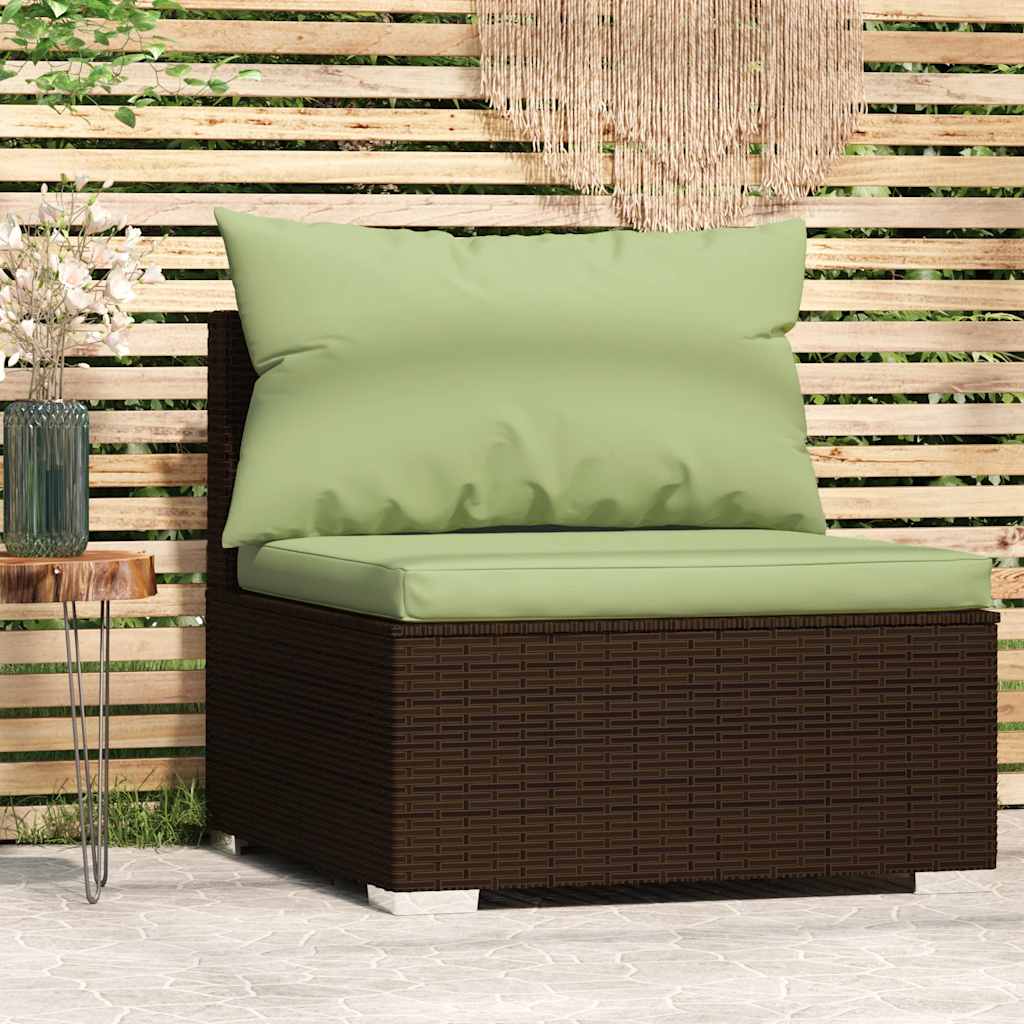 Tuinmiddenbank Met Kussens Poly Rattan 1