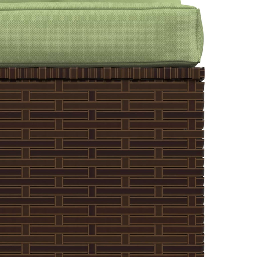 4-delige Loungeset met kussens poly rattan bruin