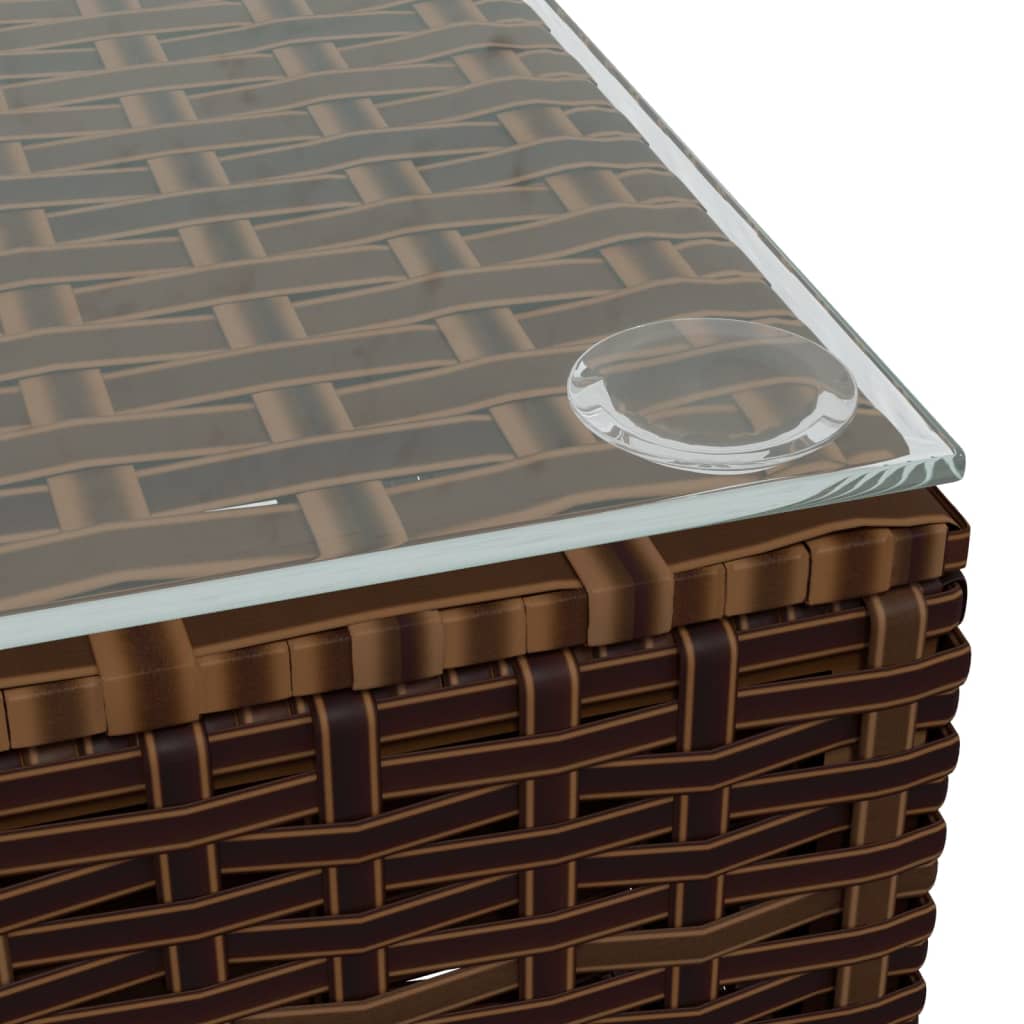 4-delige Loungeset met kussens poly rattan bruin