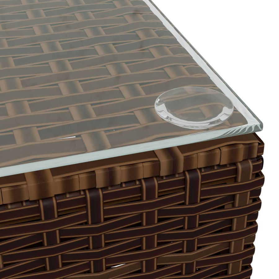 4-delige Loungeset met kussens poly rattan bruin