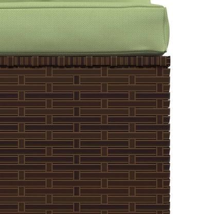 Bank 4-Zits Met Kussens Poly Rattan Bruin En Groen 1