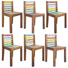 Eetkamerstoelen 6 st massief gerecycled hout 45x45x85 cm