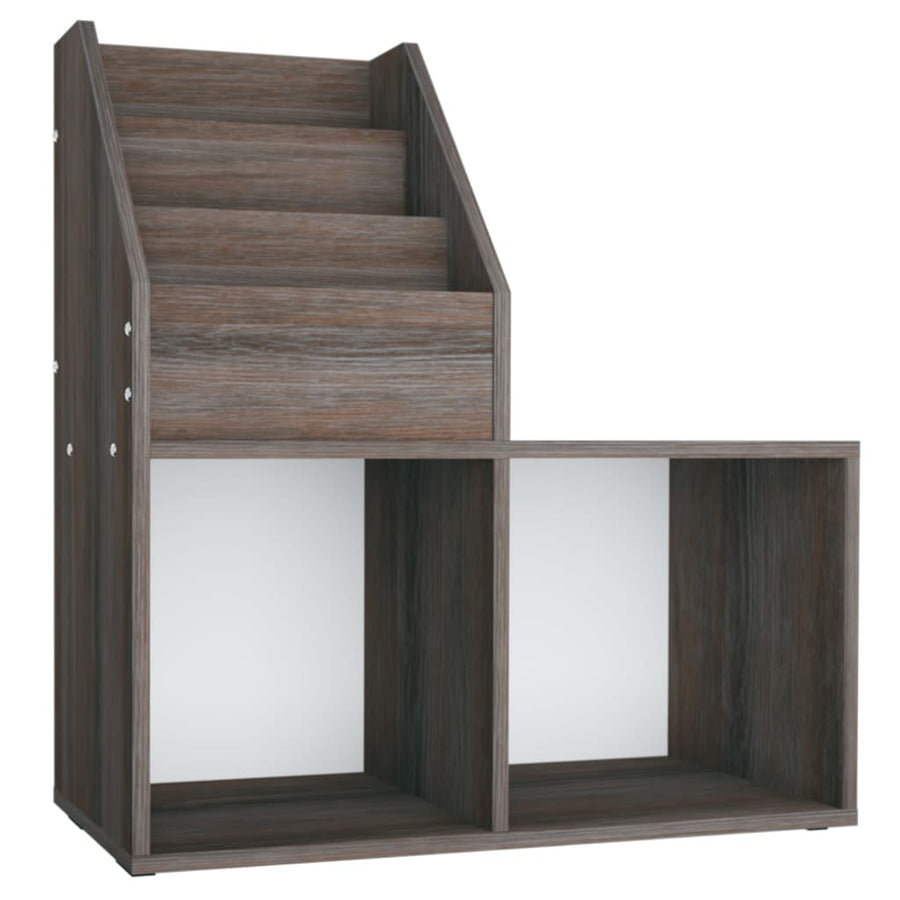 Kindertijdschriftenrek 7X30X78,5 Cm Spaanplaat Grijs En Eiken grey and sonoma oak