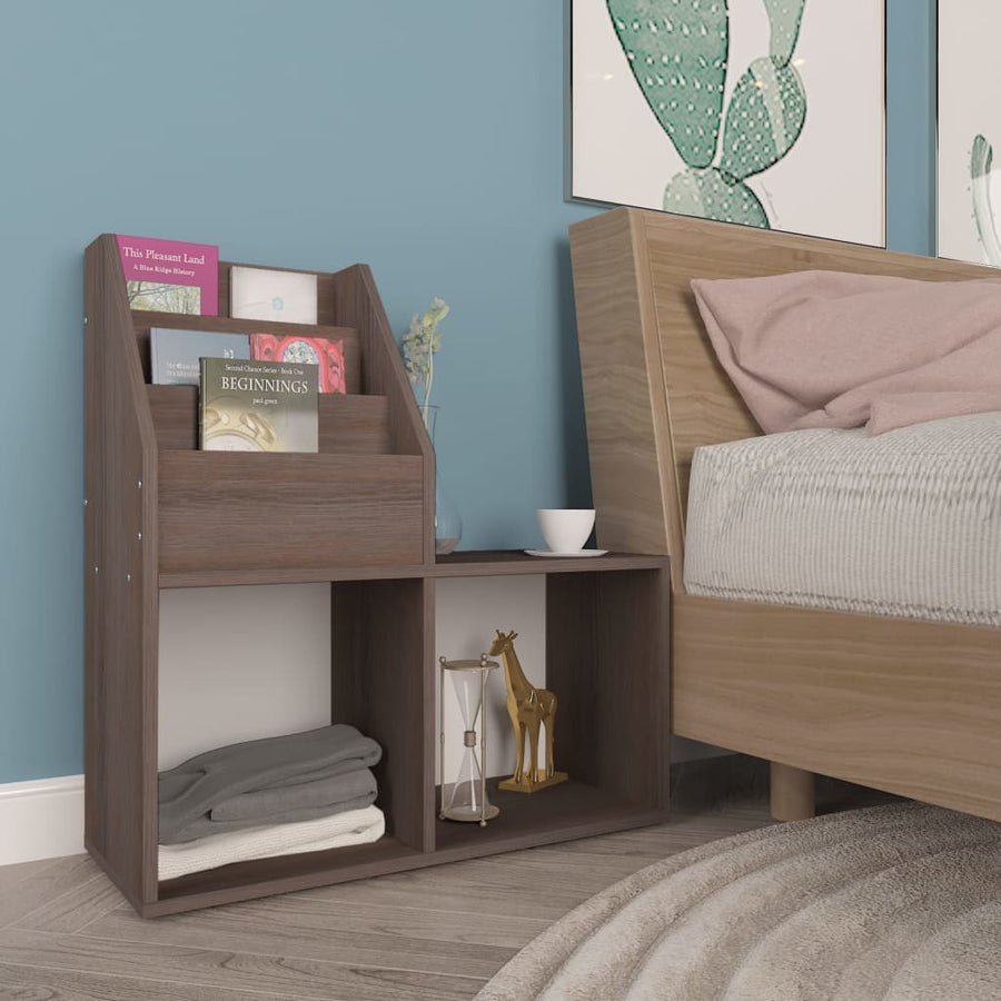 Kindertijdschriftenrek 7X30X78,5 Cm Spaanplaat Grijs En Eiken grey and sonoma oak