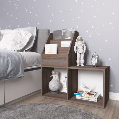 Kindertijdschriftenrek 7X30X78,5 Cm Spaanplaat Grijs En Eiken grey and sonoma oak