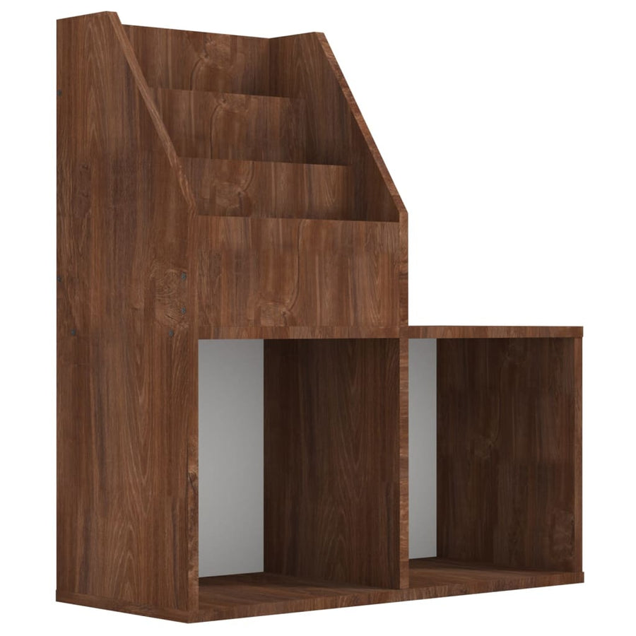 Kindertijdschriftenrek 7X30X78,5 Cm Bewerkt Hout Bruineiken