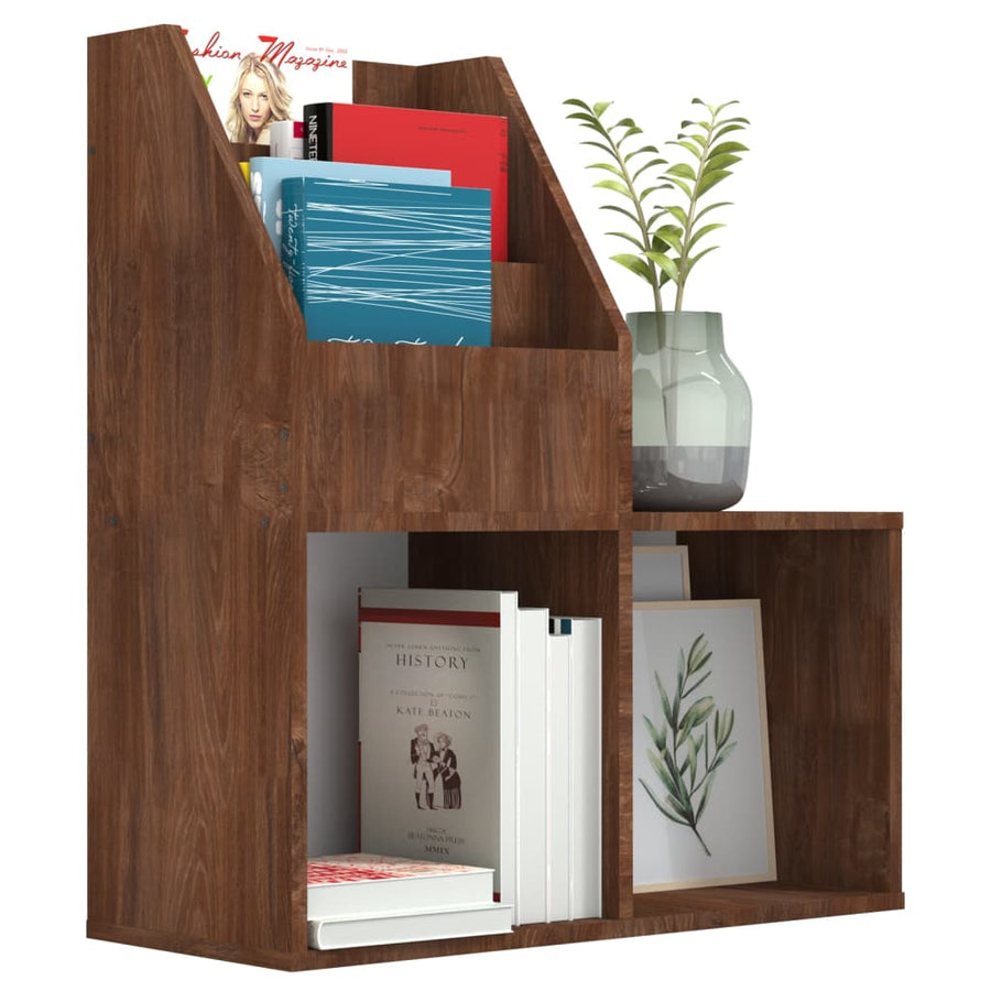 Kindertijdschriftenrek 7X30X78,5 Cm Bewerkt Hout Bruineiken