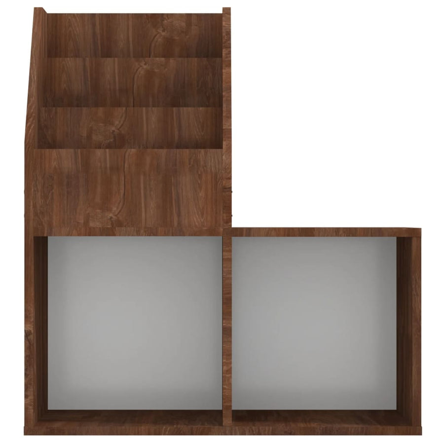Kindertijdschriftenrek 7X30X78,5 Cm Bewerkt Hout Bruineiken