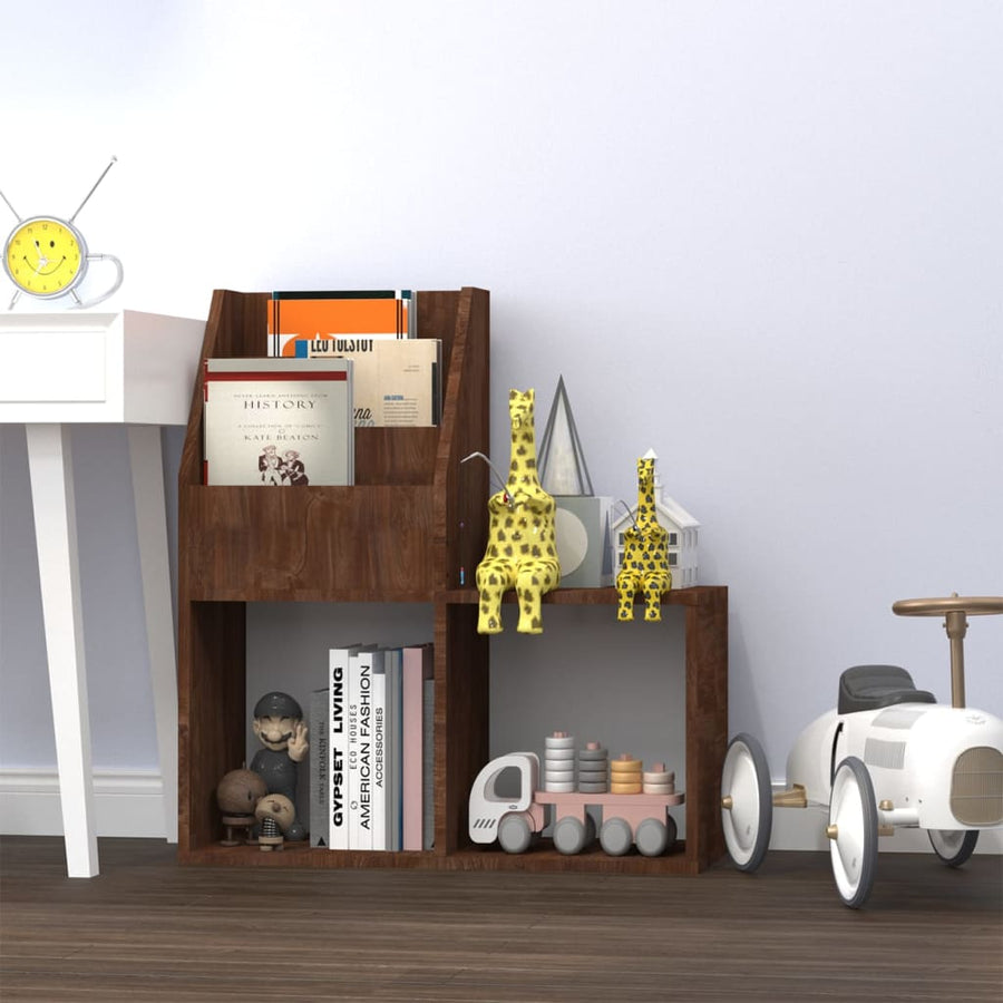 Kindertijdschriftenrek 7X30X78,5 Cm Bewerkt Hout Bruineiken