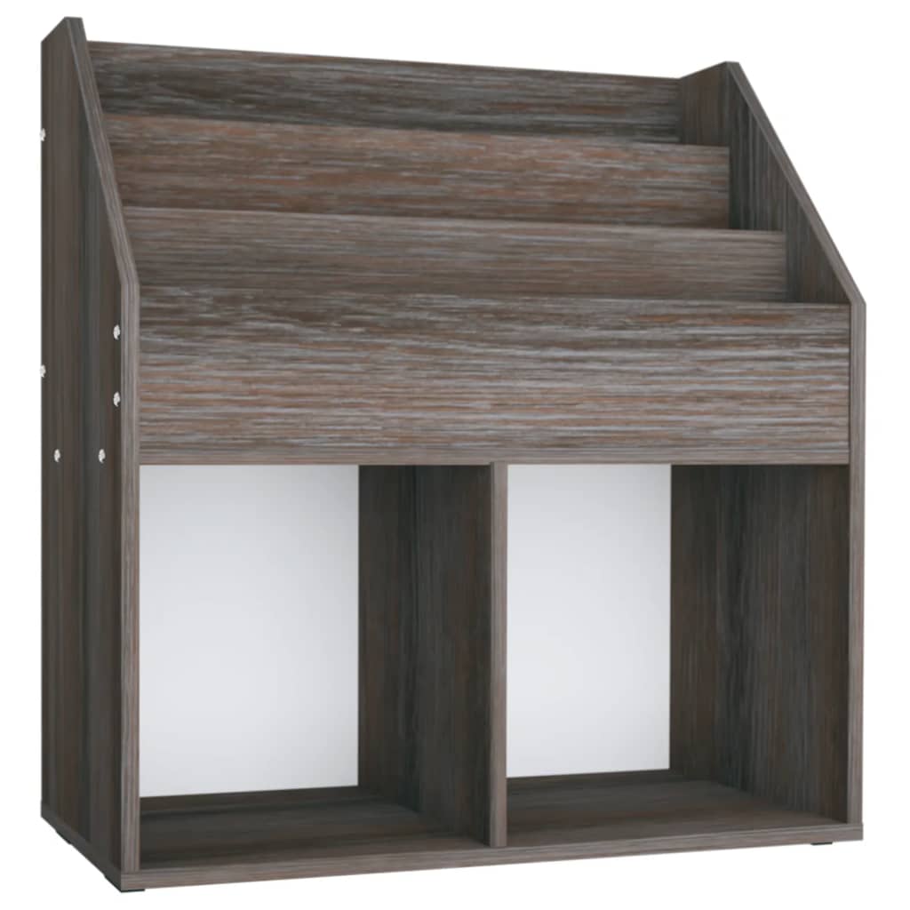 Kindertijdschriftenrek 7X30X78,5 Cm Spaanplaat Grijs En Eiken grey and sonoma oak