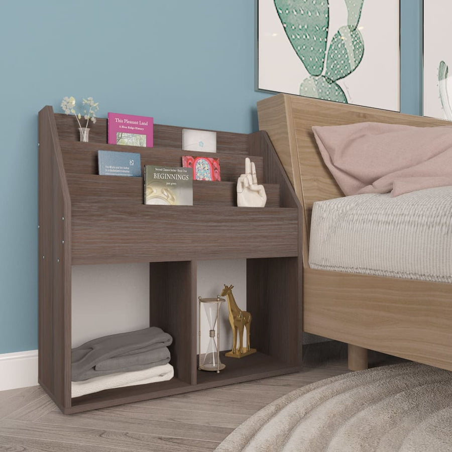 Kindertijdschriftenrek 7X30X78,5 Cm Spaanplaat Grijs En Eiken grey and sonoma oak