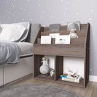 Kindertijdschriftenrek 71x30x78,5 cm grijs eiken spaanplaat