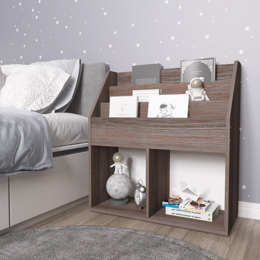 Kindertijdschriftenrek 7X30X78,5 Cm Spaanplaat Grijs En Eiken grey and sonoma oak