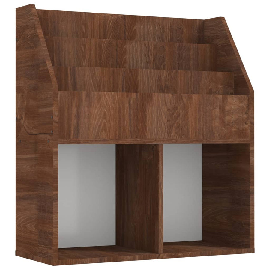 Kindertijdschriftenrek 7X30X78,5 Cm Bewerkt Hout Bruineiken