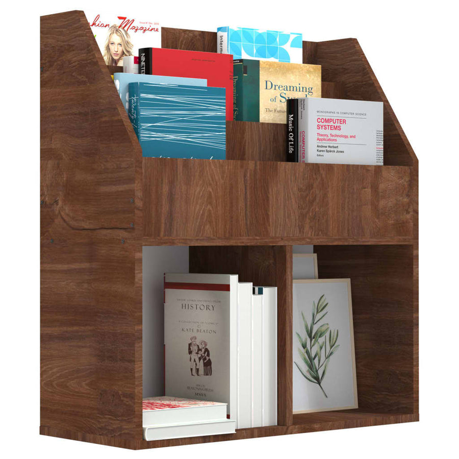 Kindertijdschriftenrek 7X30X78,5 Cm Bewerkt Hout Bruineiken