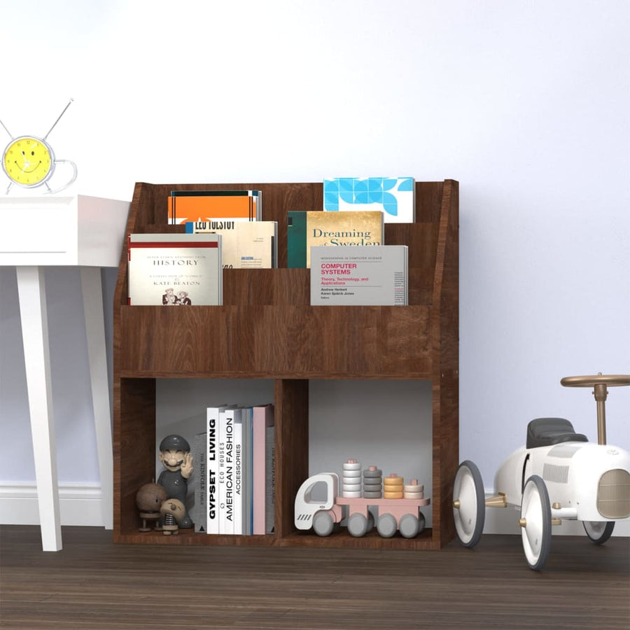 Kindertijdschriftenrek 7X30X78,5 Cm Bewerkt Hout Bruineiken
