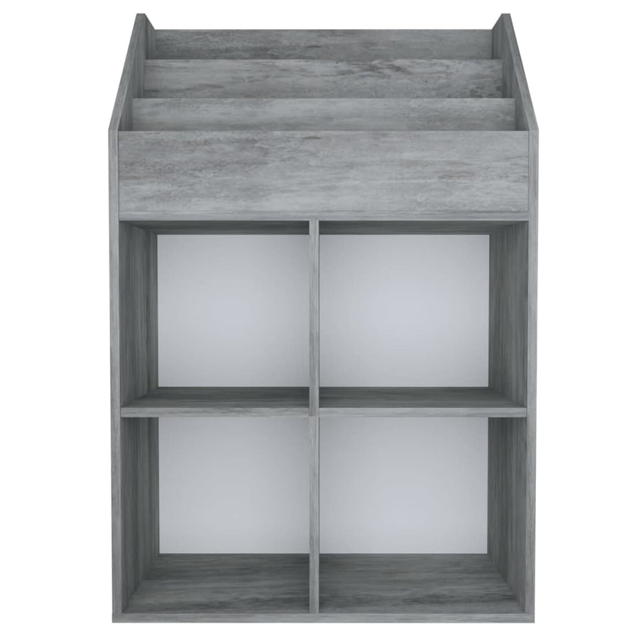 Kindertijdschriftenrek 71x30x114 cm spaanplaat betongrijs Betongrijs