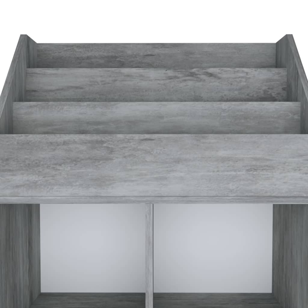Kindertijdschriftenrek 71x30x114 cm spaanplaat betongrijs Betongrijs