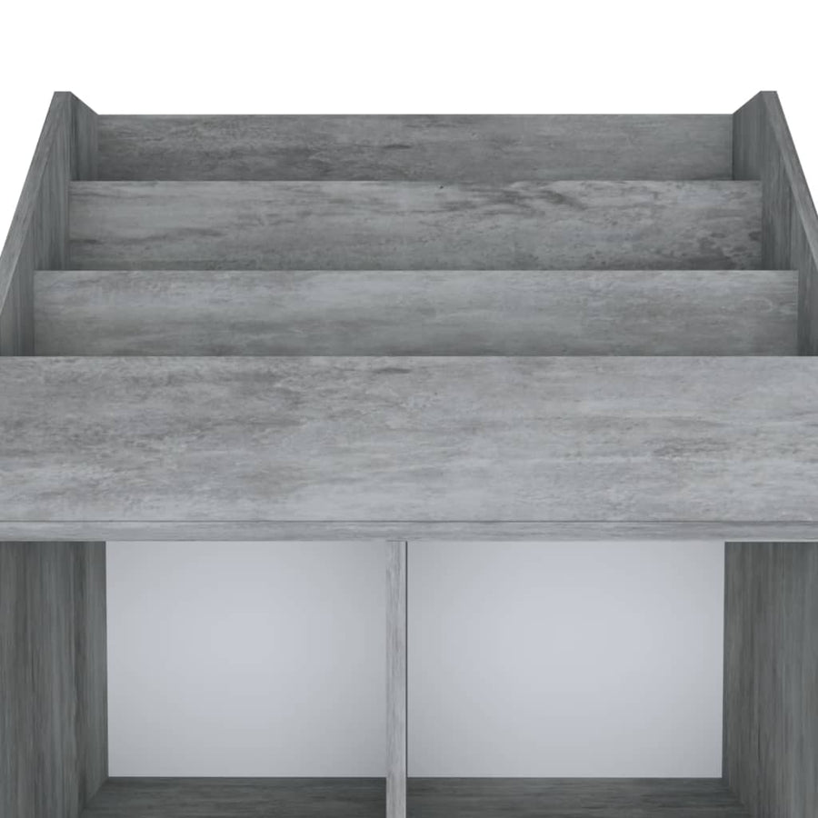 Kindertijdschriftenrek 71x30x114 cm spaanplaat betongrijs Betongrijs