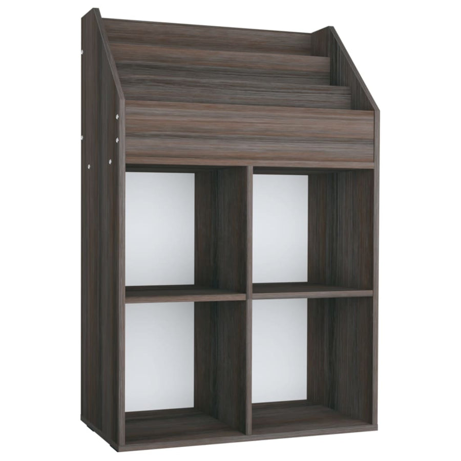 Kindertijdschriftenrek 7X30X4 Cm Spaanplaat Grijs En Eiken grey and sonoma oak