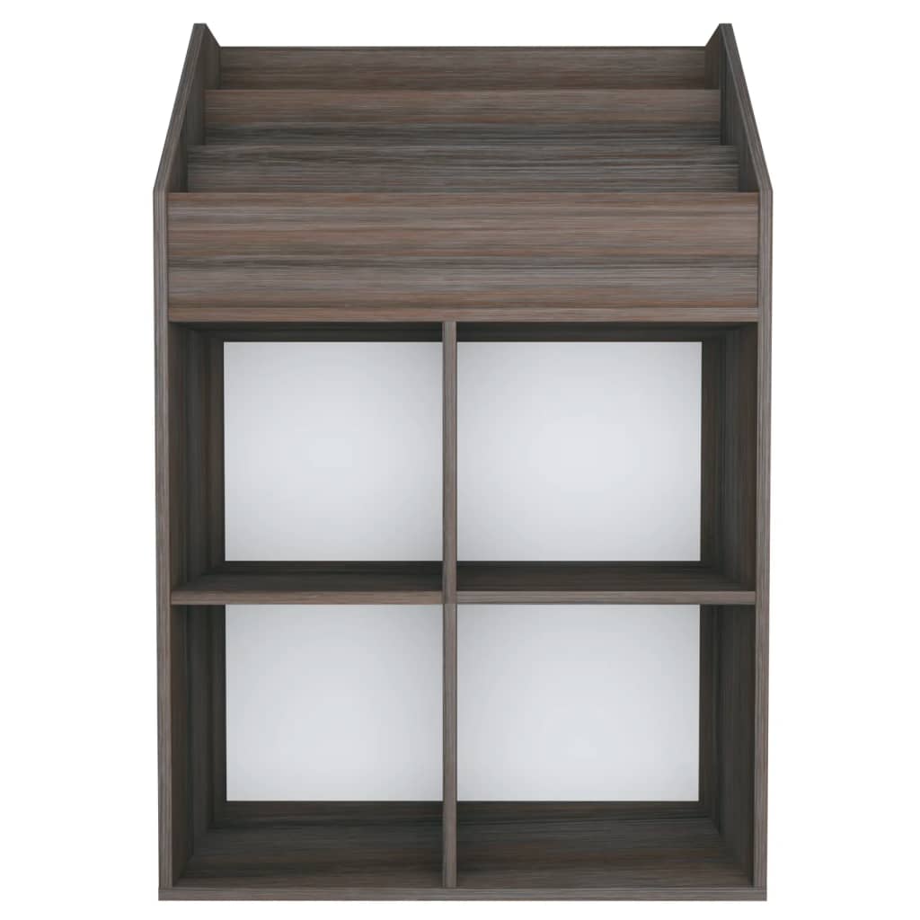 Kindertijdschriftenrek 7X30X4 Cm Spaanplaat Grijs En Eiken grey and sonoma oak