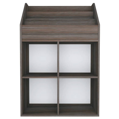 Kindertijdschriftenrek 7X30X4 Cm Spaanplaat Grijs En Eiken grey and sonoma oak