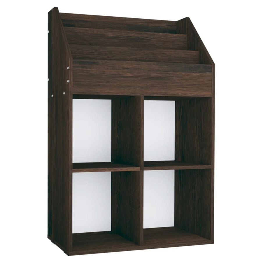 Kindertijdschriftenrek 7X30X4 Cm Spaanplaat Gerookt eiken