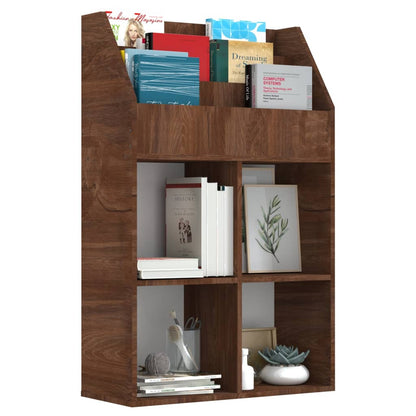 Kindertijdschriftenrek 7X30X4 Cm Bewerkt Hout Bruineiken
