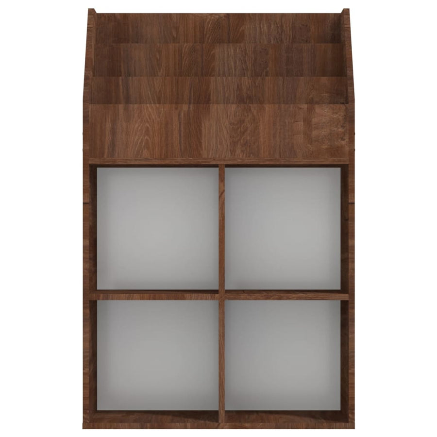 Kindertijdschriftenrek 7X30X4 Cm Bewerkt Hout Bruineiken
