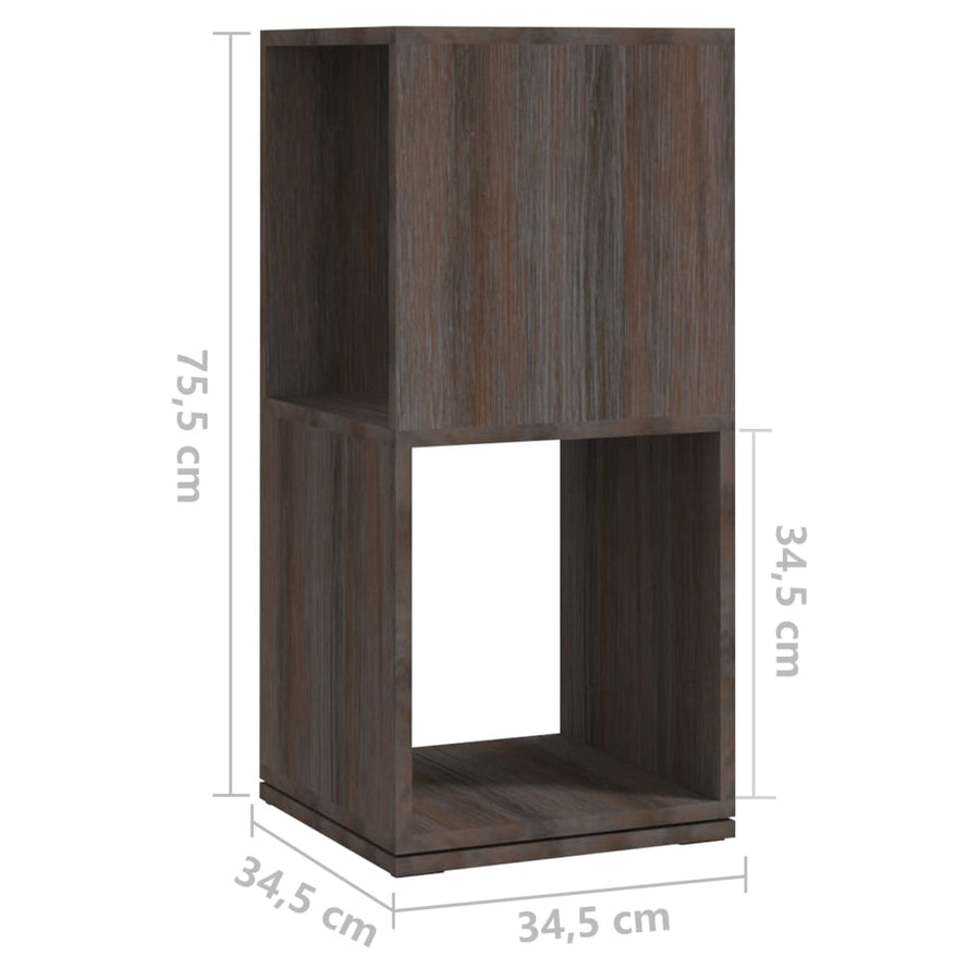 Draaikast 34,5X34,5X75,5 Cm Spaanplaat Grijs En Sonoma Eiken grey and sonoma oak