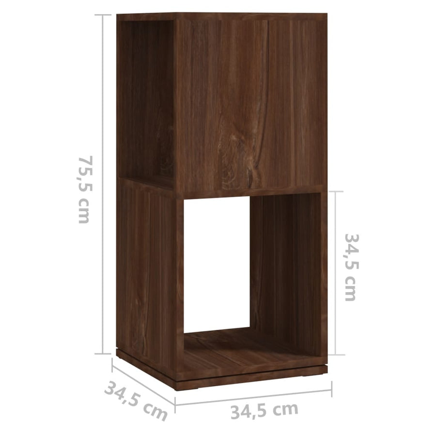 Draaikast 34,5X34,5X75,5 Cm Spaanplaat bruin eikenkleur