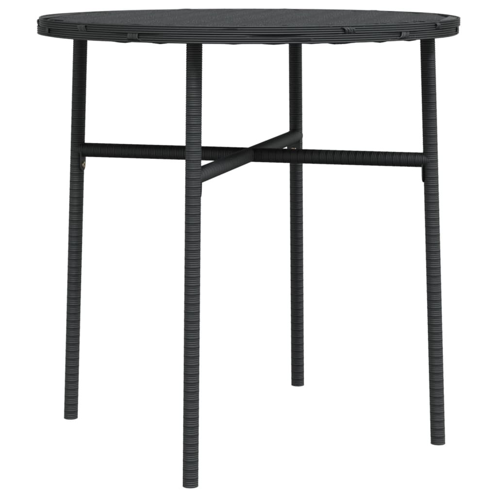 Salontafel 45 Cm Poly Rattan Zwart