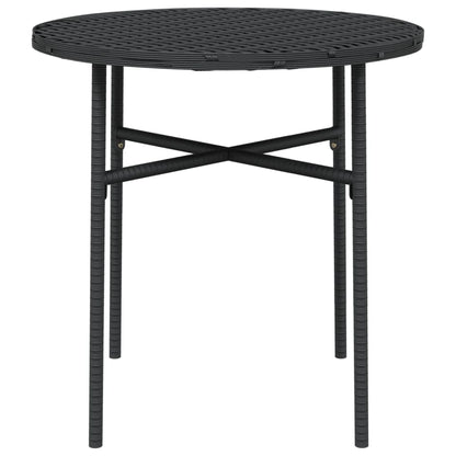 Salontafel 45 Cm Poly Rattan Zwart