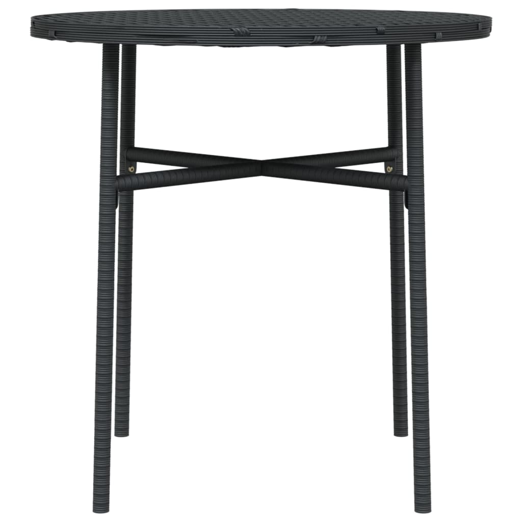 Salontafel 45 Cm Poly Rattan Zwart