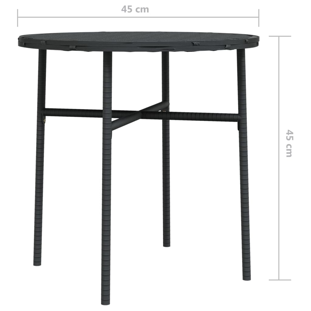 Salontafel 45 Cm Poly Rattan Zwart
